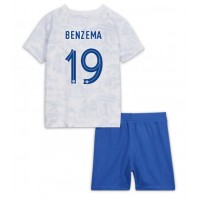 Frankrike Karim Benzema #19 Fotballklær Bortedraktsett Barn VM 2022 Kortermet (+ korte bukser)